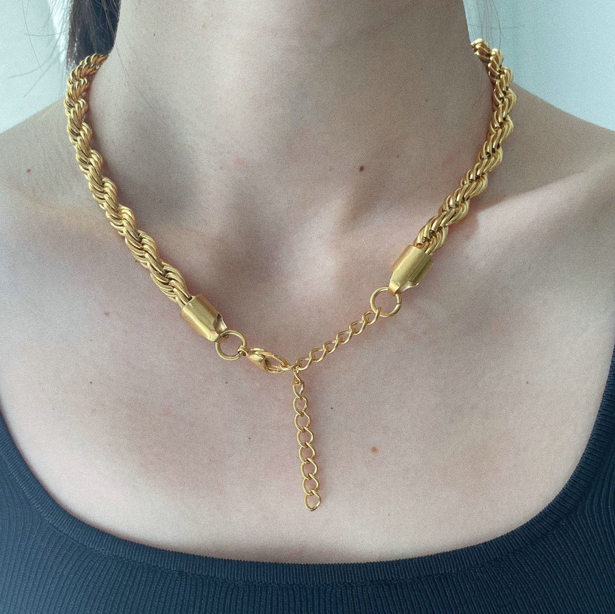 Luce Twisted Rope Chain Necklace — view 6