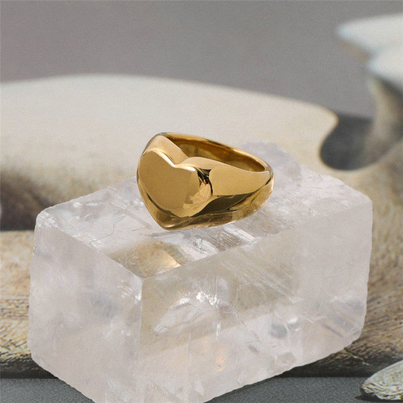 Viola Heart Signet Ring — view 4