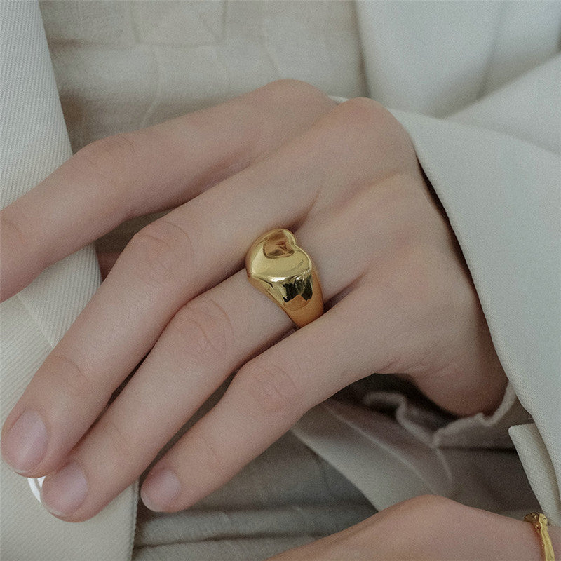 Viola Heart Signet Ring — view 7