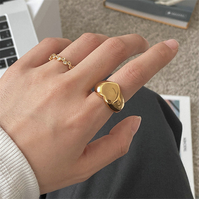 Viola Heart Signet Ring — view 5