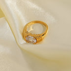 Piuma Zircon Band Ring — view 2