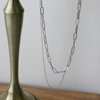 Lyra Double Layer Chain Necklace — view 2