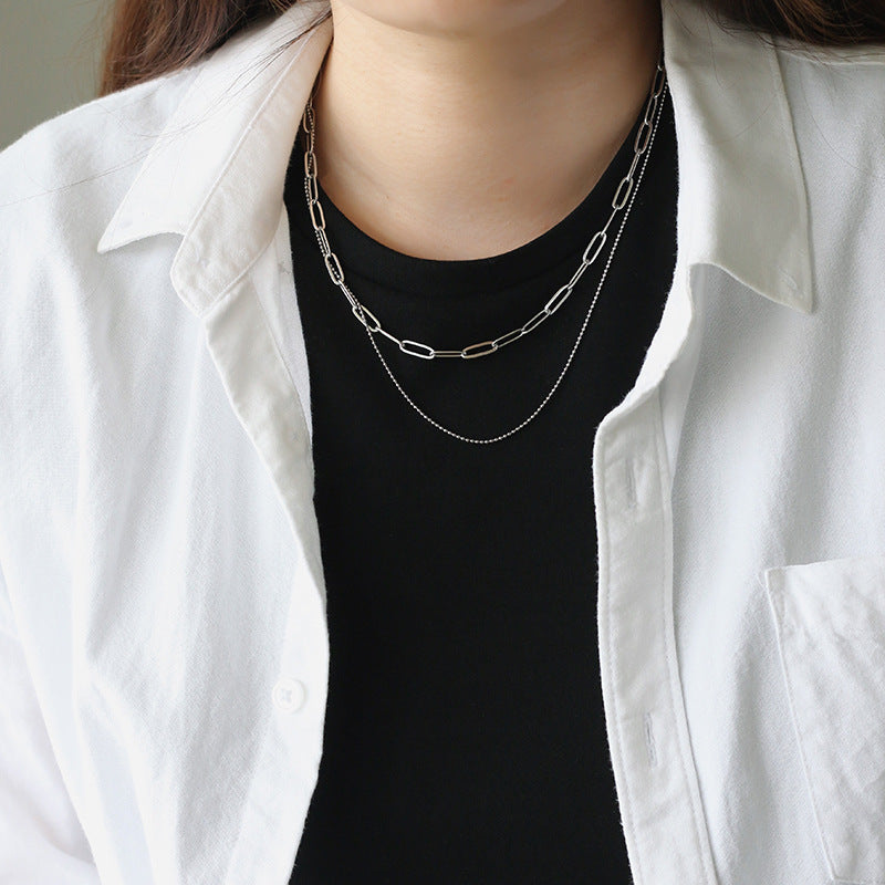 Lyra Double Layer Chain Necklace — view 1
