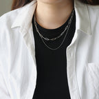 Lyra Double Layer Chain Necklace — view 1