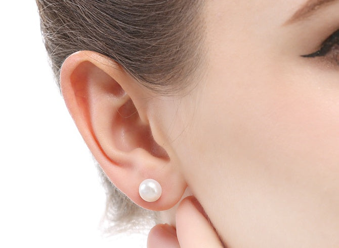 Ines Pearl Stud Earrings — view 2