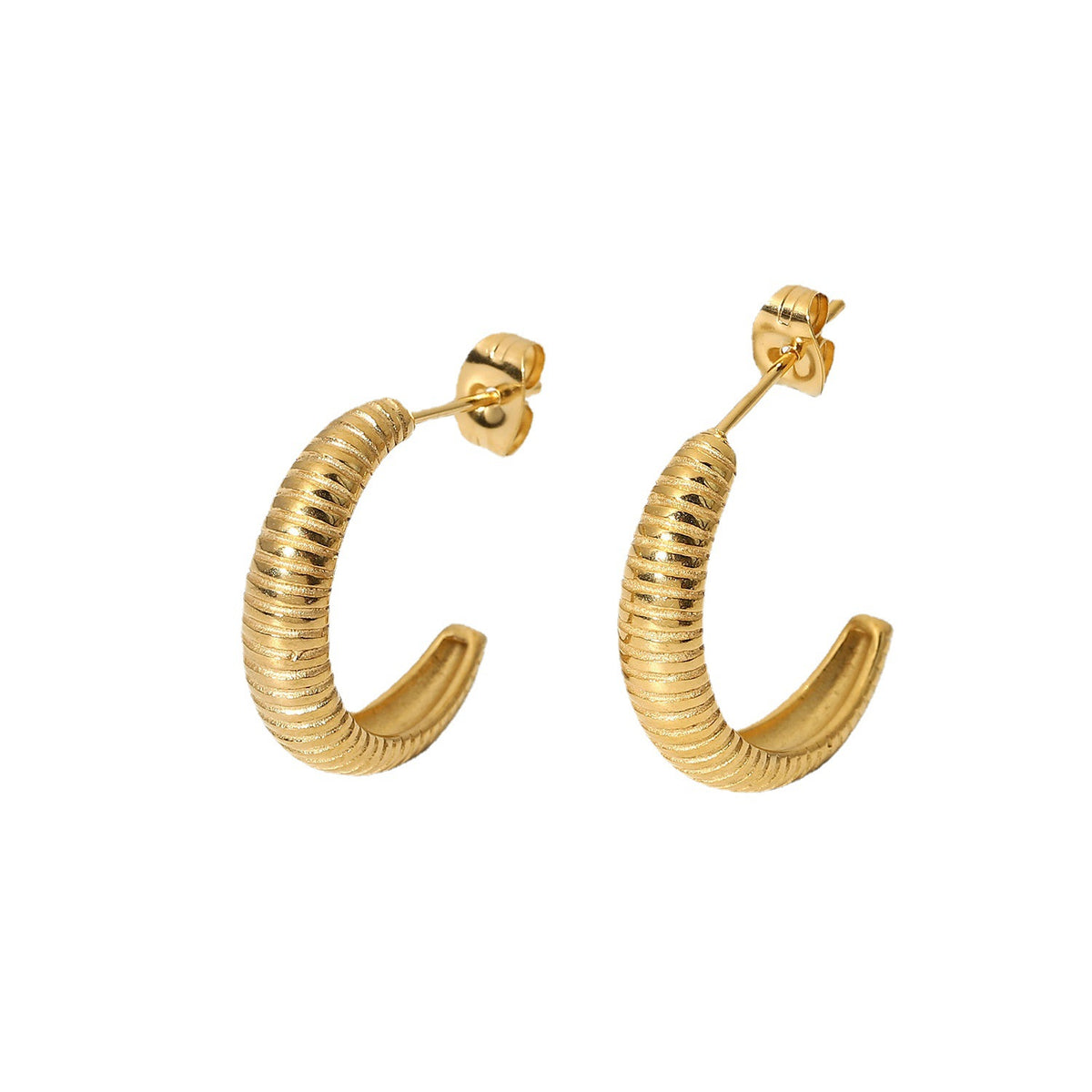 Fina Croissant Hoop Earrings — view 3