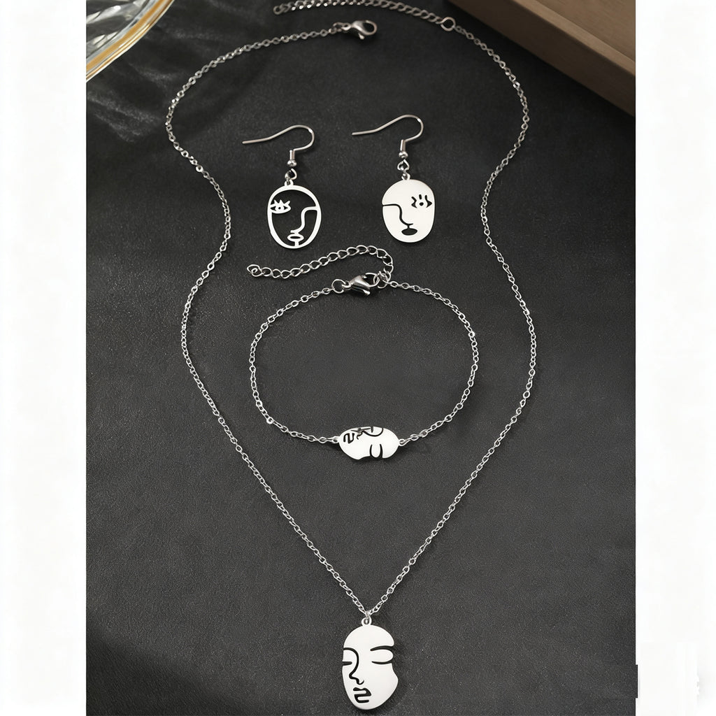 Musa Abstract Face Jewelry Set — view 3