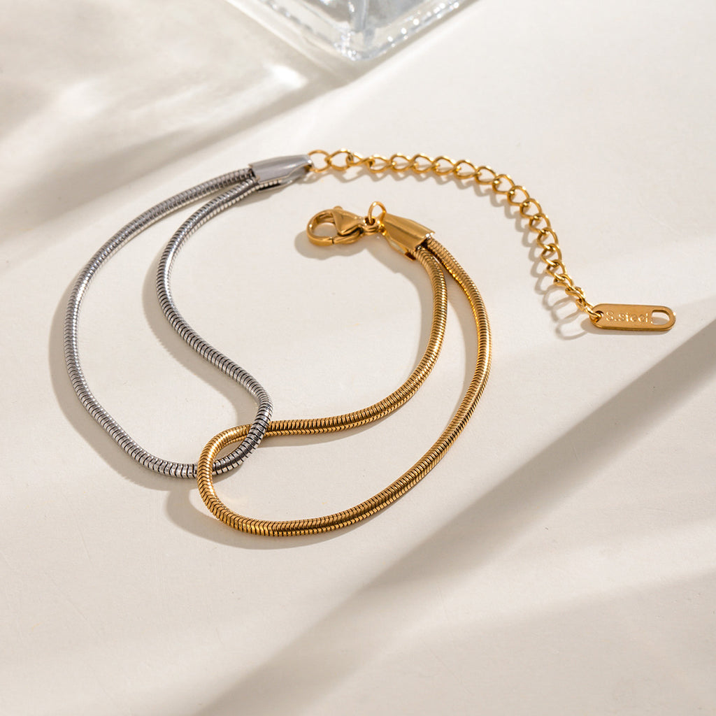 Rita Two-Tone Snake Bracelet — view 3