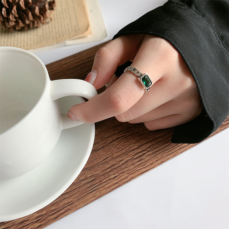 Mina Green Stone Ring — view 4
