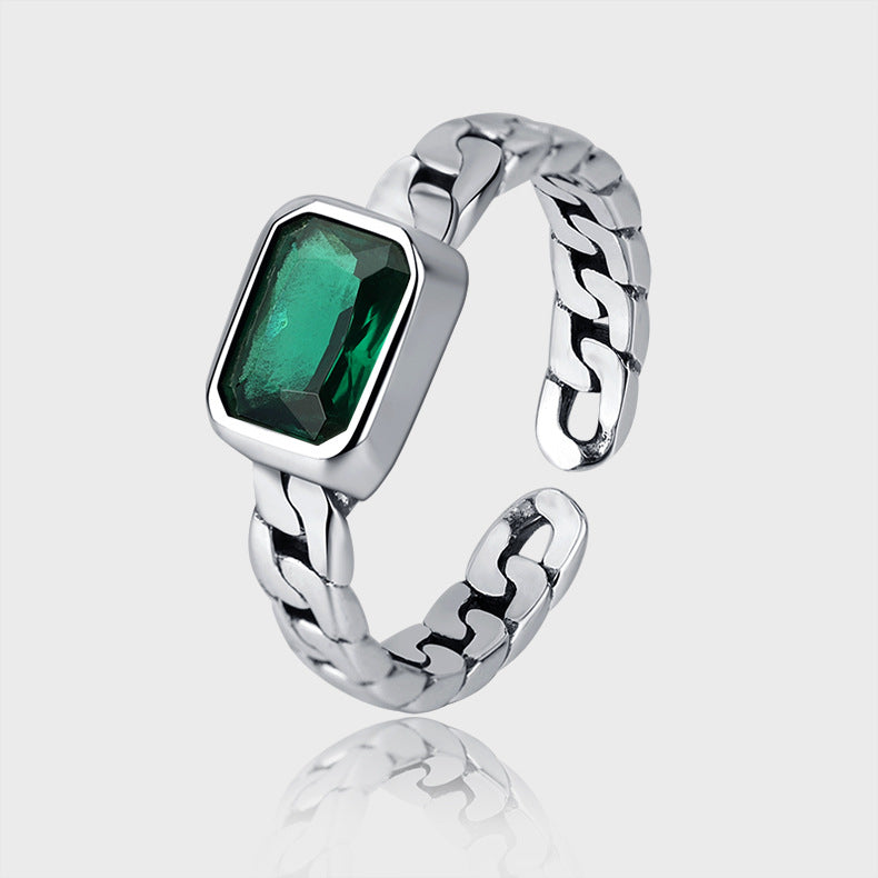 Mina Green Stone Ring — view 2