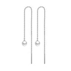 Alma Pearl Threader Earrings — view 3