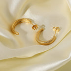 Fina Croissant Hoop Earrings — view 2