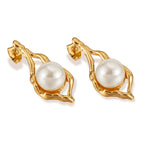 Uma Geometric Pearl Earrings — view 3