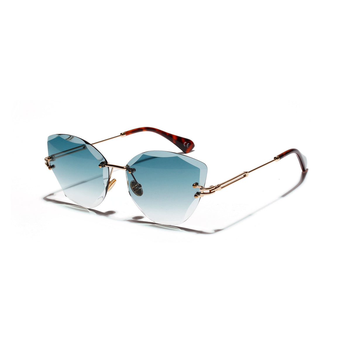 Faye Faceted Cat-Eye Sunglasses — view 5