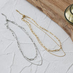 Lyra Double Layer Chain Necklace — view 3