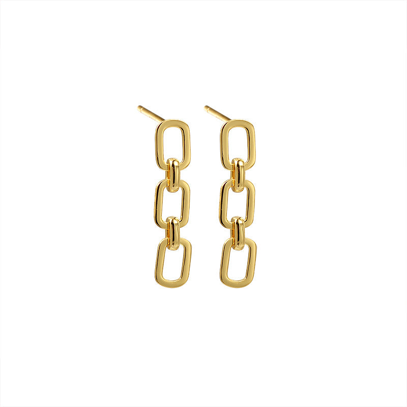 Kira Chain Link Stud Earrings — view 4