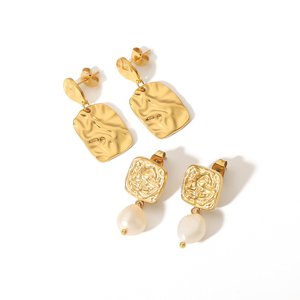Vera Square Pearl Earrings — view 7