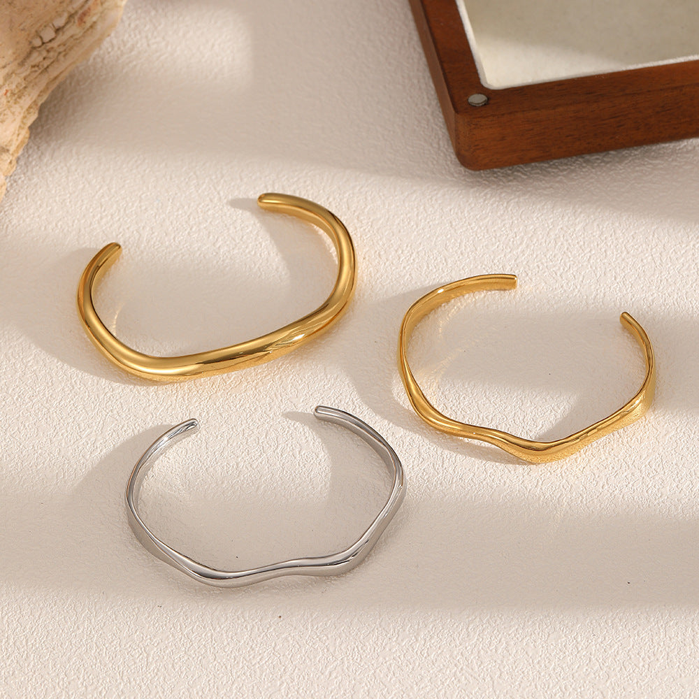 Lina Wave Cuff Bracelet — view 4