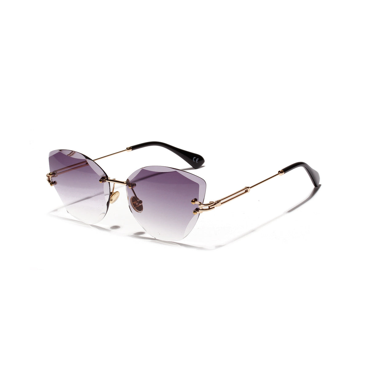 Faye Faceted Cat-Eye Sunglasses — view 6