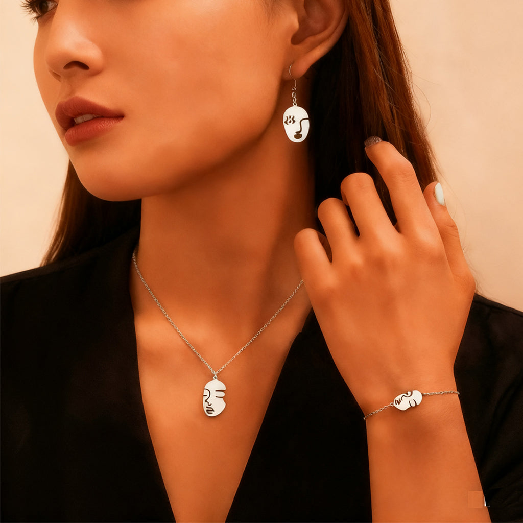Musa Abstract Face Jewelry Set — view 7