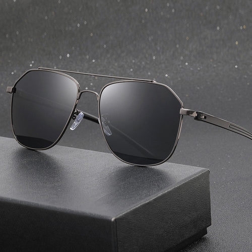 Bram Double-Bridge Aviator Sunglasses — view 2
