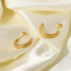 Fina Croissant Hoop Earrings — view 6