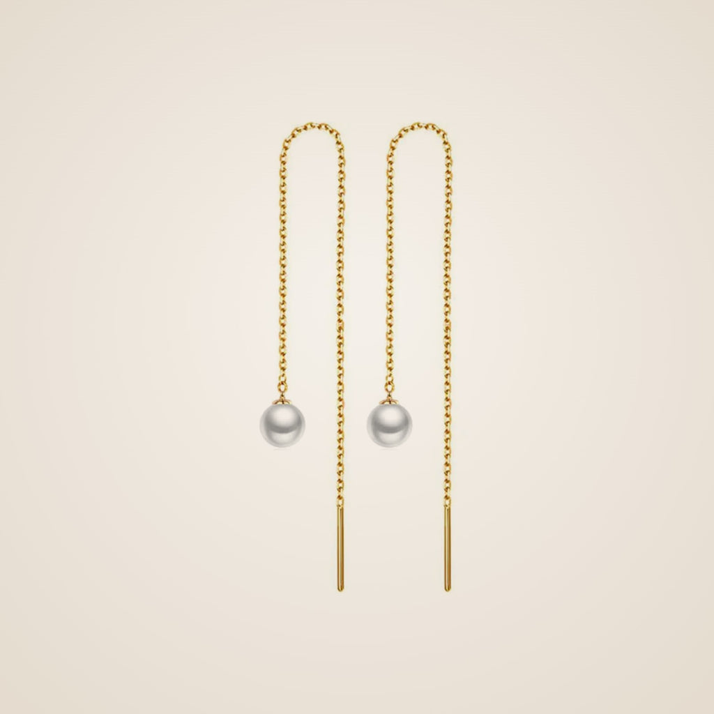 Alma Pearl Threader Earrings — view 1