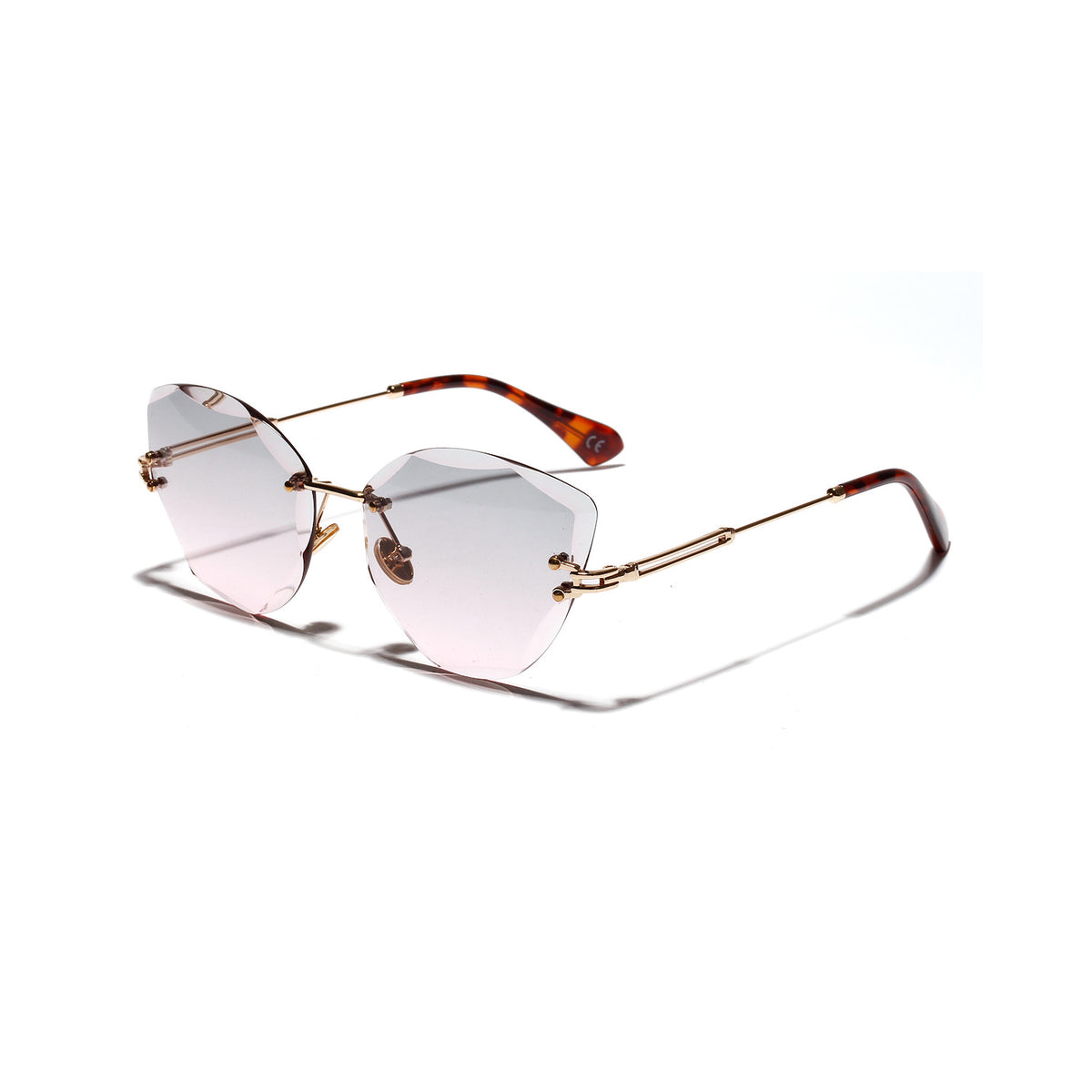 Faye Faceted Cat-Eye Sunglasses — view 3
