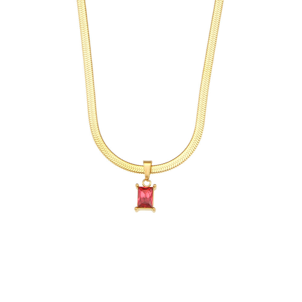 Isola Square Stone Pendant Necklace — view 8