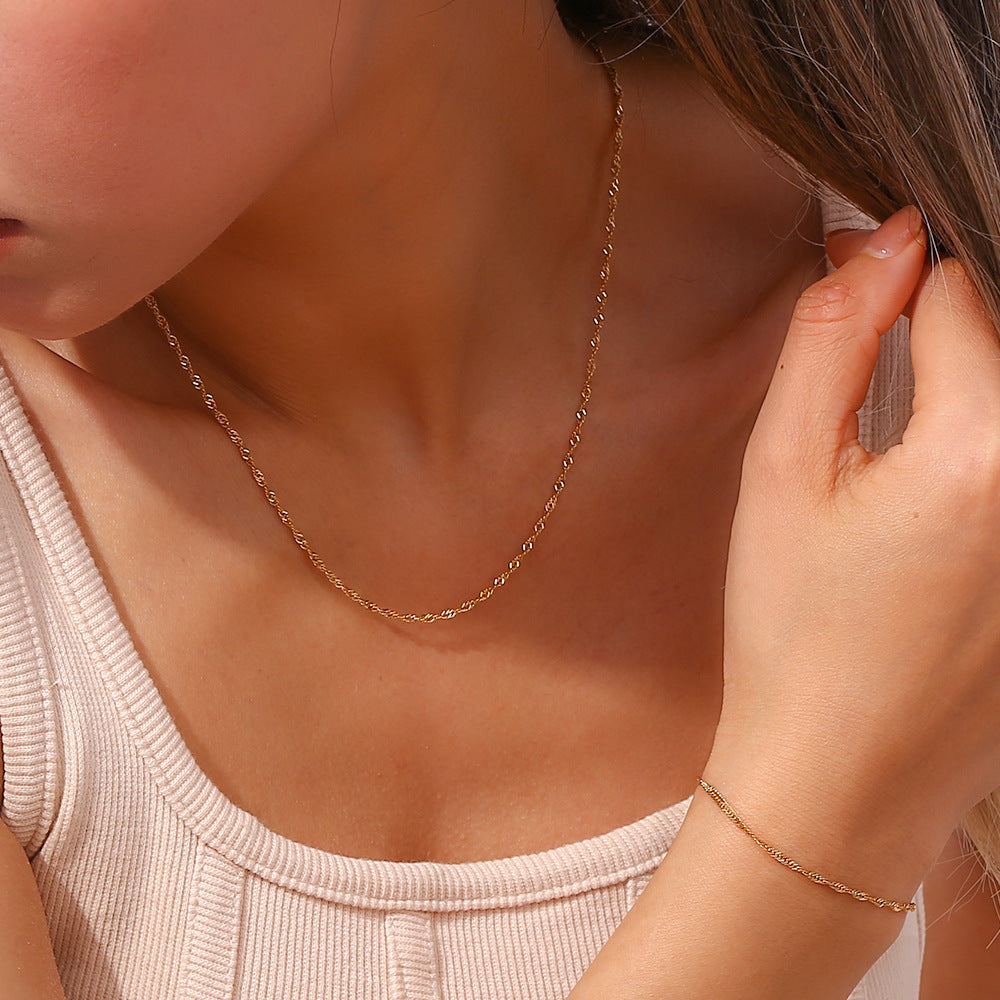 Adele Wave Chain Bracelet & Necklace — view 3