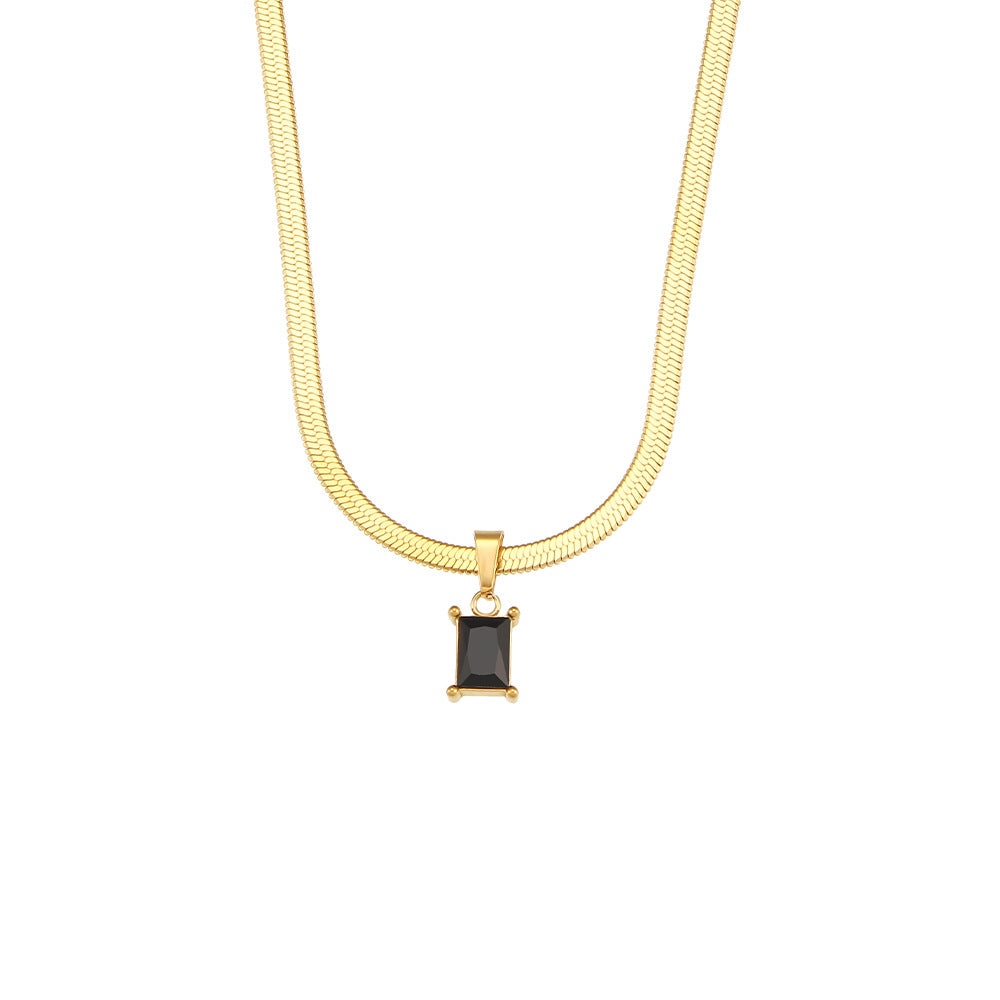 Isola Square Stone Pendant Necklace — view 7