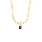 Isola Square Stone Pendant Necklace — view 7