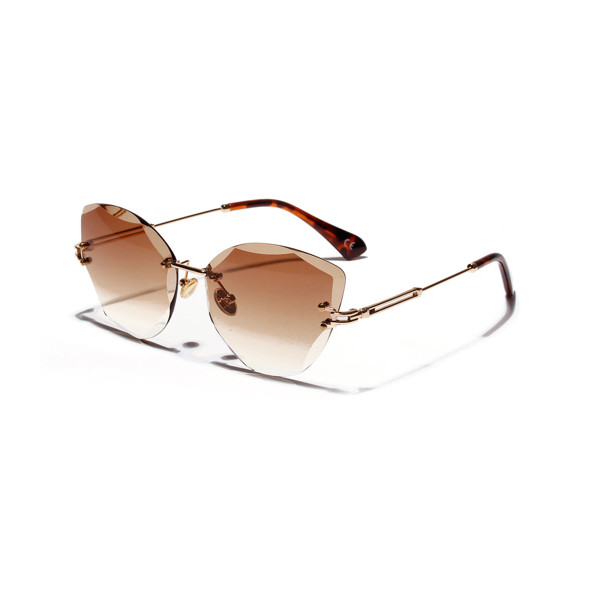 Faye Faceted Cat-Eye Sunglasses — view 2
