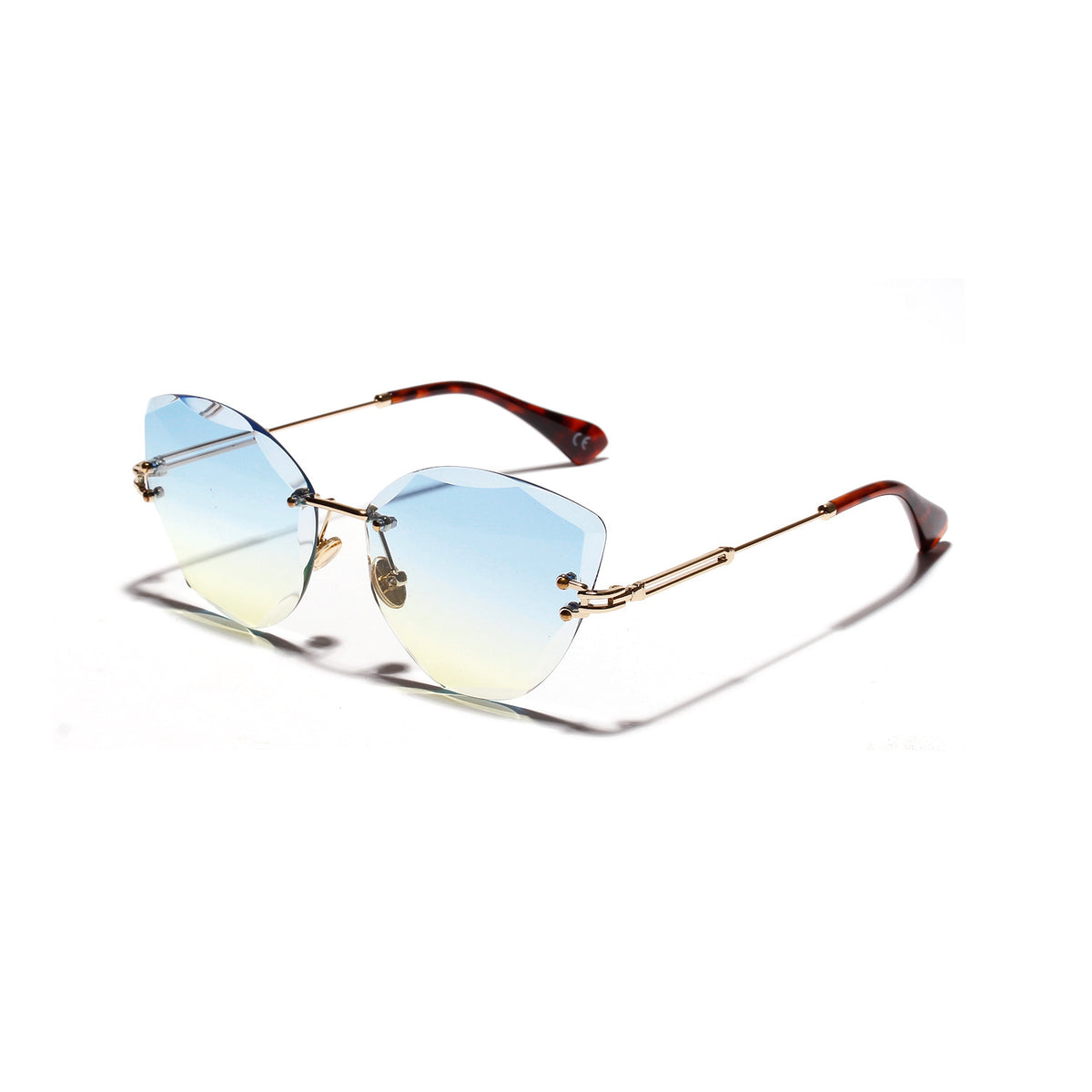 Faye Faceted Cat-Eye Sunglasses — view 4