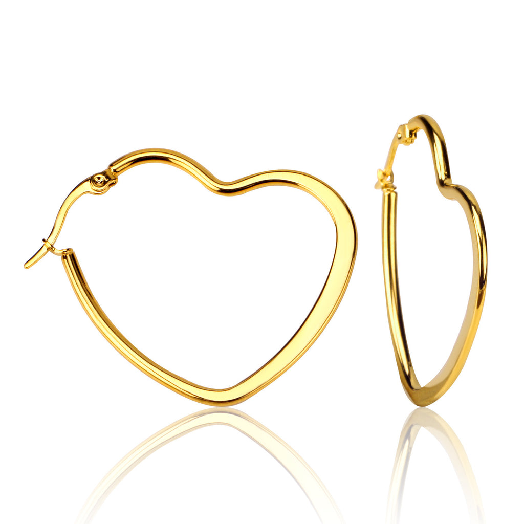 Dina Heart Hoop Earrings — view 6