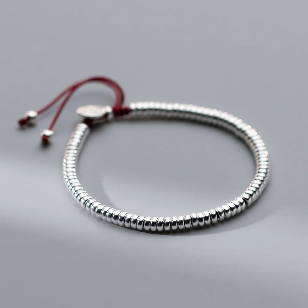 Bracciale in cordino con perline d’argento Costanza — vista 3