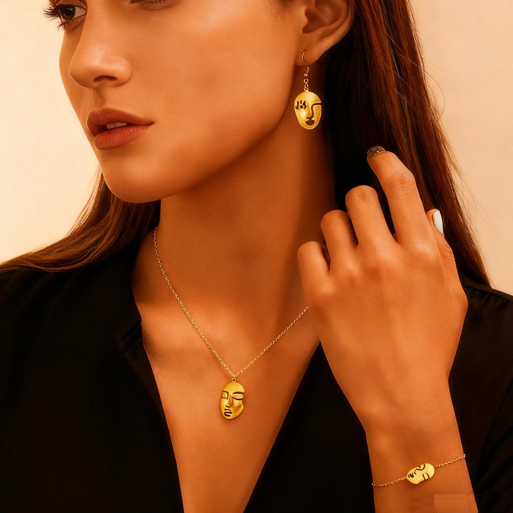 Musa Abstract Face Jewelry Set — view 2