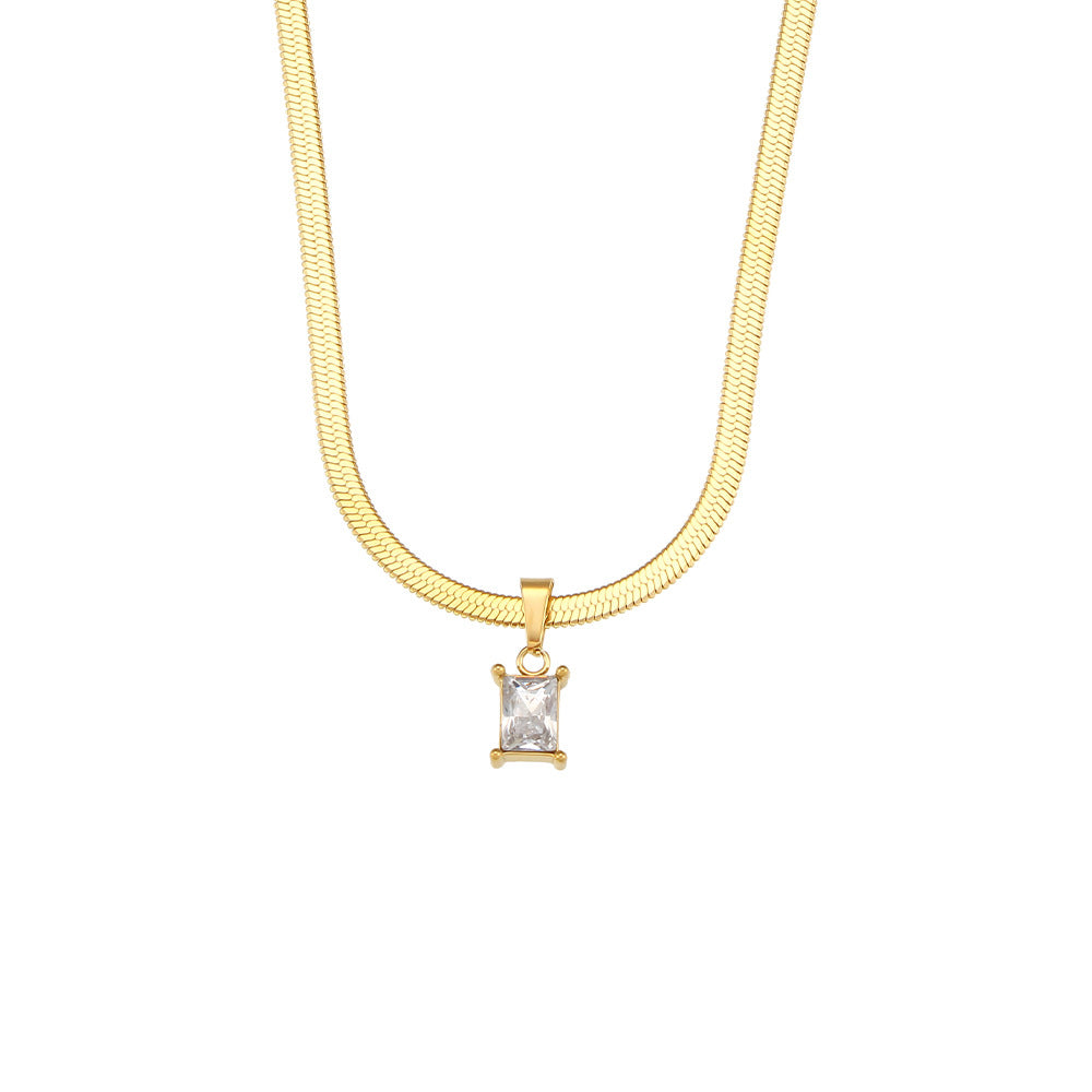 Isola Square Stone Pendant Necklace — view 5