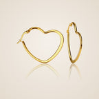 Dina Heart Hoop Earrings — view 1