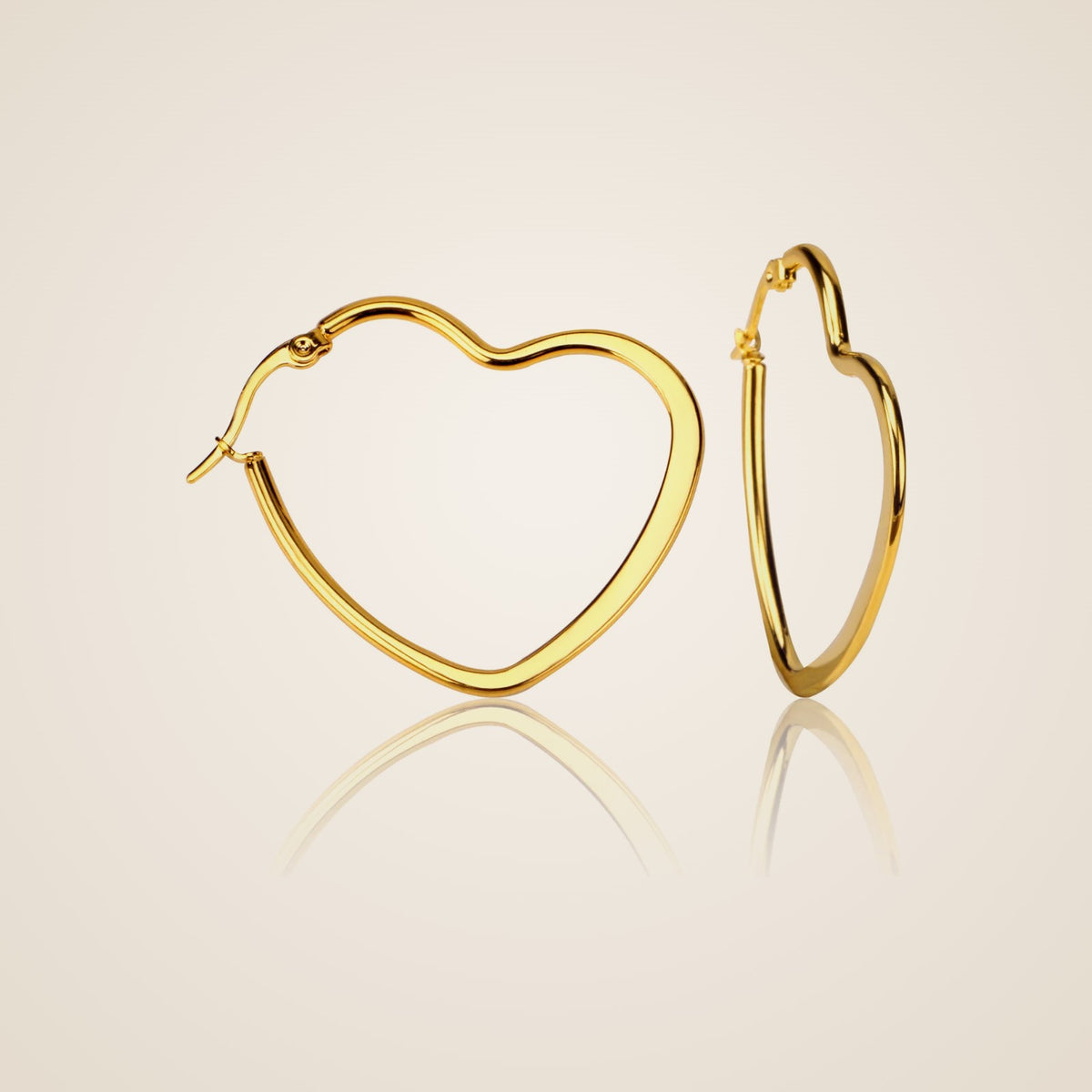Dina Heart Hoop Earrings — view 1