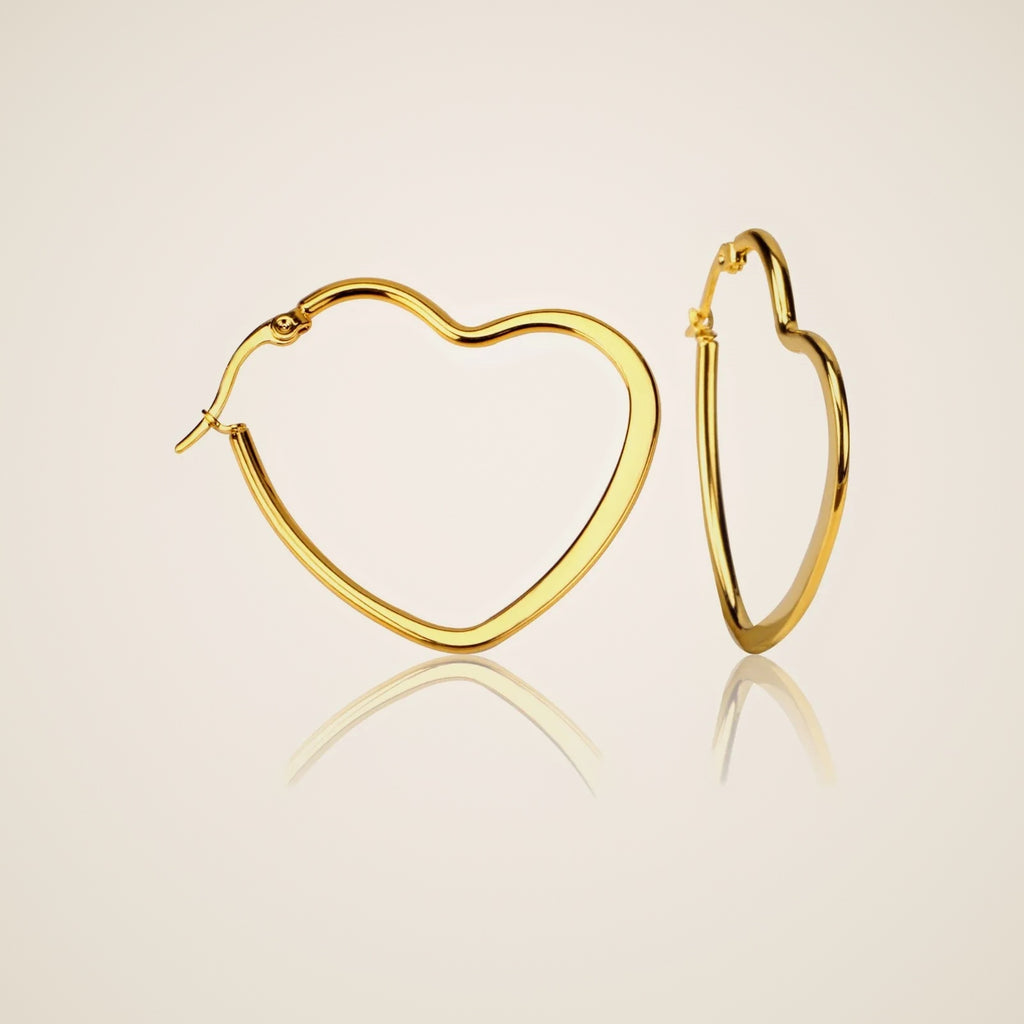Dina Heart Hoop Earrings — view 1