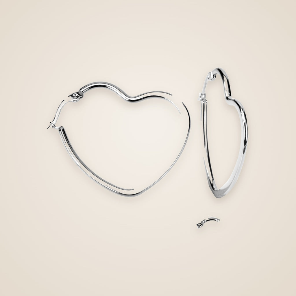 Dina Heart Hoop Earrings — view 7