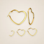 Dina Heart Hoop Earrings — view 8
