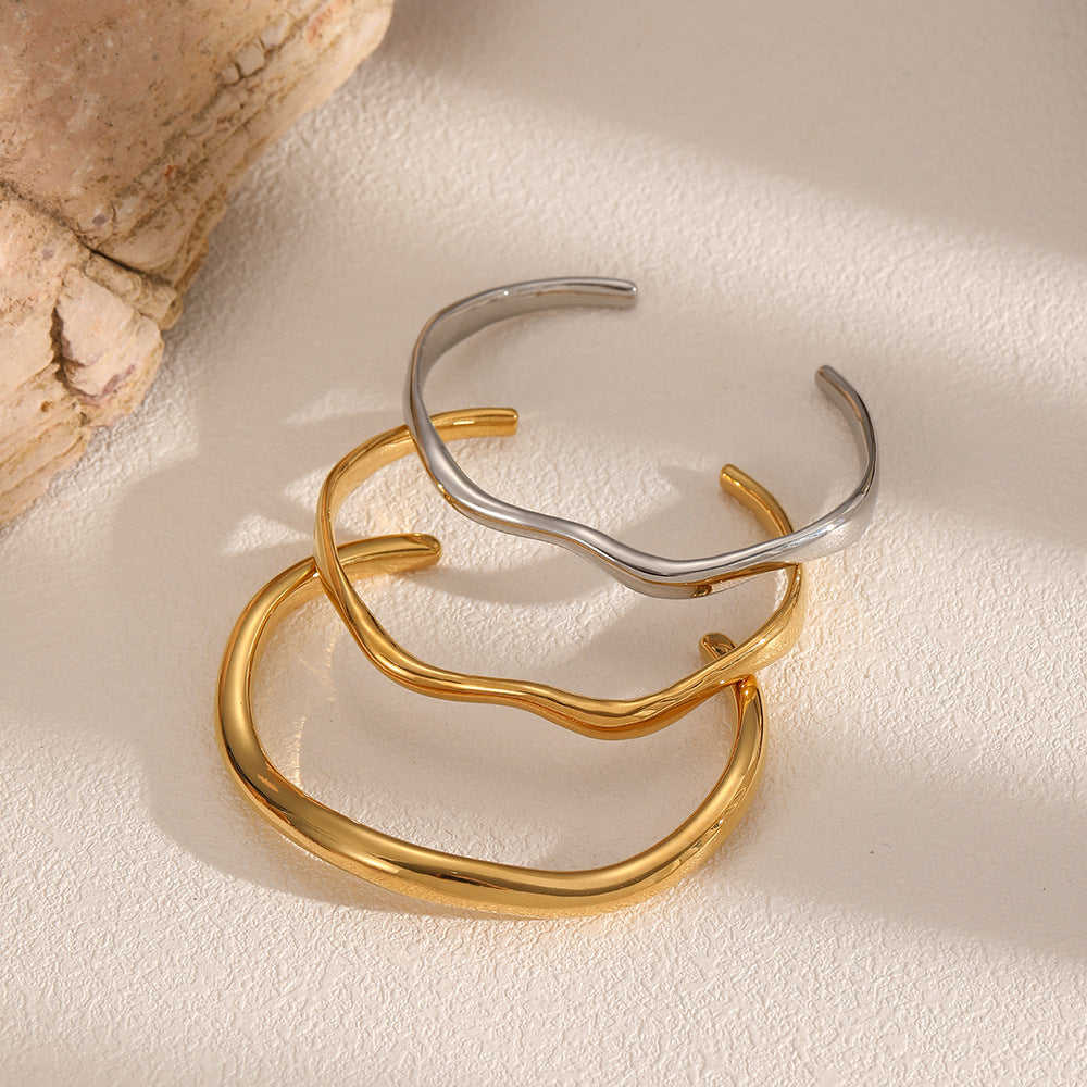 Lina Wave Cuff Bracelet — view 3