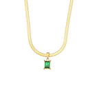 Isola Square Stone Pendant Necklace — view 6