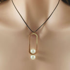Sole Oval Pearl Pendant Necklace — view 6