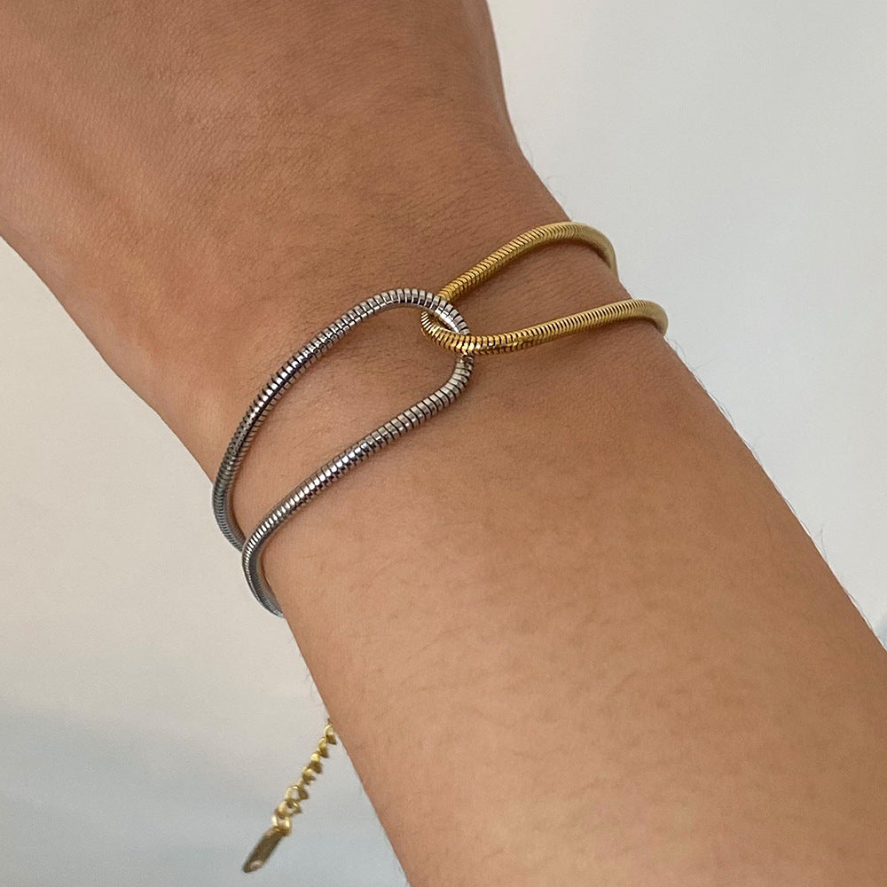 Rita Two-Tone Snake Bracelet — view 2