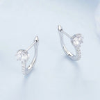 Elena Solitaire Huggie Hoops — view 3