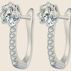 Elena Solitaire Huggie Hoops — view 5