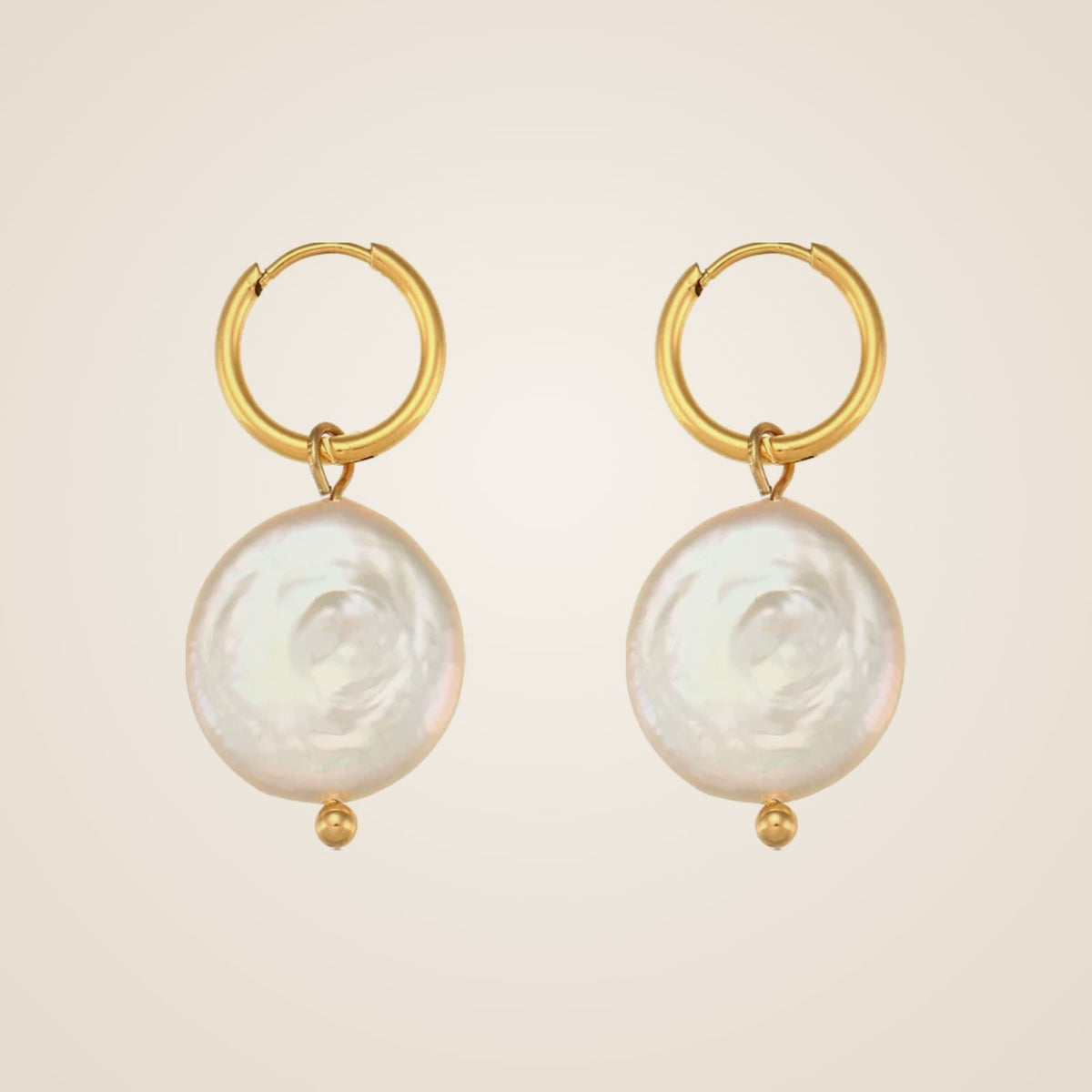 Ella Pearl Disc Earrings